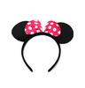 Set of 24 Mickey and Minnie Mouse Costume Deluxe Fabric Ear Headbands in White Polka Perfect for Boys and Girls Birthday Baby Shower and Halloween