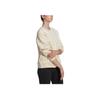 adidas Solid Color Logo Print Crew Neck Pullover Sweatshirt Women Tops Apricot HN4220