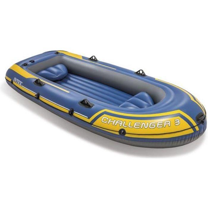 Bateau gonflable intex challenger 3 - 3 personnes - bleu
