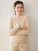 Trending Cashmere Sweater: Two-Piece Color Block, Soft Knit Round Neck, Women's Cardigan