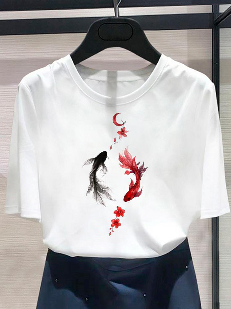 (Asian Size) cute letter 90s T shirt Print Women's Top O-neck Short Sleeve T-shirts Fashion Female Casual Clothing Graphic Tee