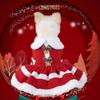 Vestidos de Natal para Cães Pequenos Roupas de Inverno Quente Saia Cosplay de Natal Gato Animal de Estimação Cachorro Vestido Fantasia Princesa Filhote Vestido