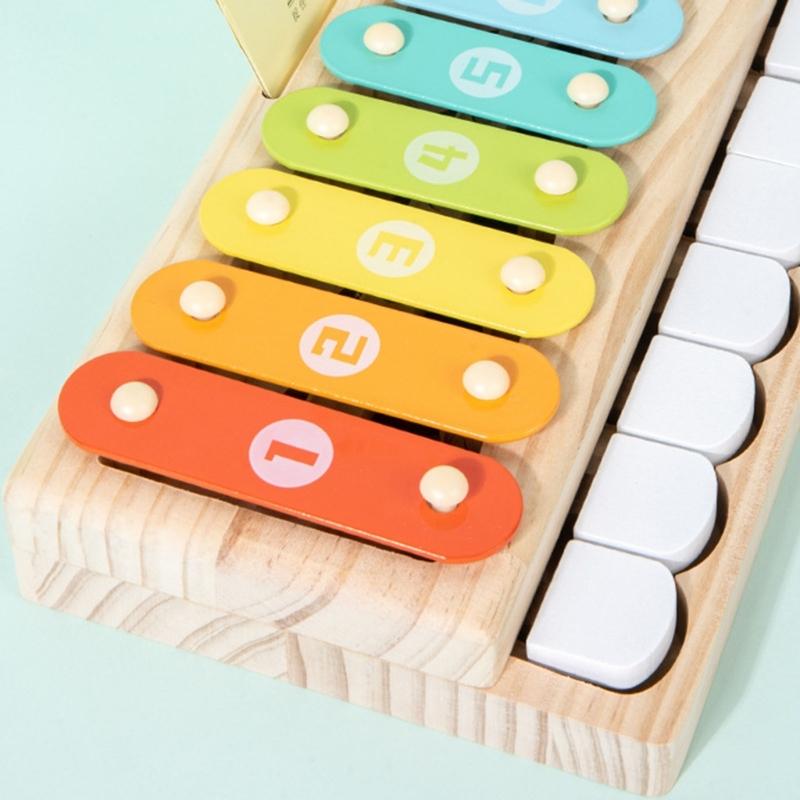 Children Musical Toy 8 Note Xylophone Wooden Percussion Music Instrument Toy For Toddler Auditory and Fine Motor Skill