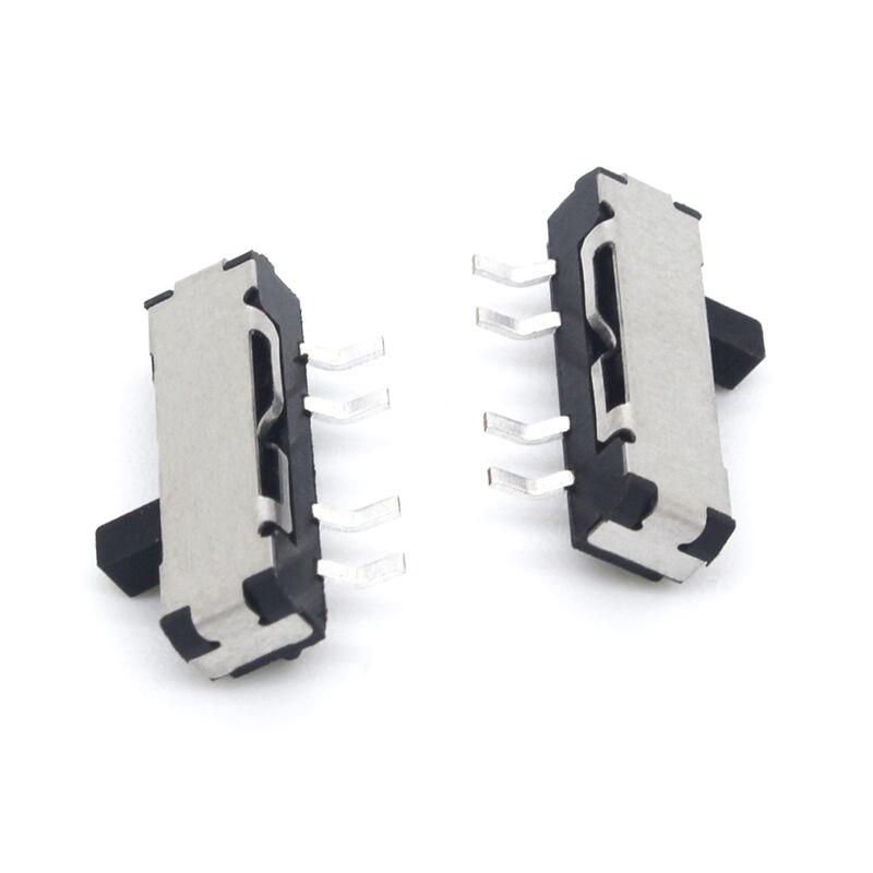 10Pcs 4 Pin Mini Slide Switch On-Off 3Position Micro Slide Toggle Switch Miniature Horizontal Slide Switch