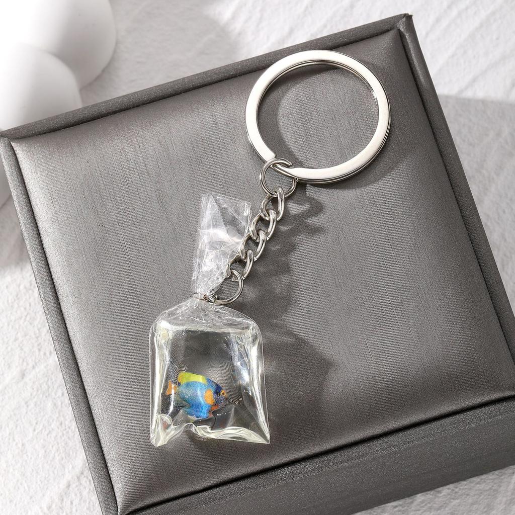 Transparent Water Bag Keychain Pendant Accessory Unique Marine Animals Pendant Keyring Charm for Bag Box Car Key Jewelry