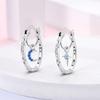 New 925 Silver Hoop Earrings Star Moon Stud Drop Earrings For Woman Party Wedding Accessories Fashion Jewelry Gift