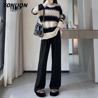 TonLion Women's Soft Drapey Wide-Leg Straight Pants