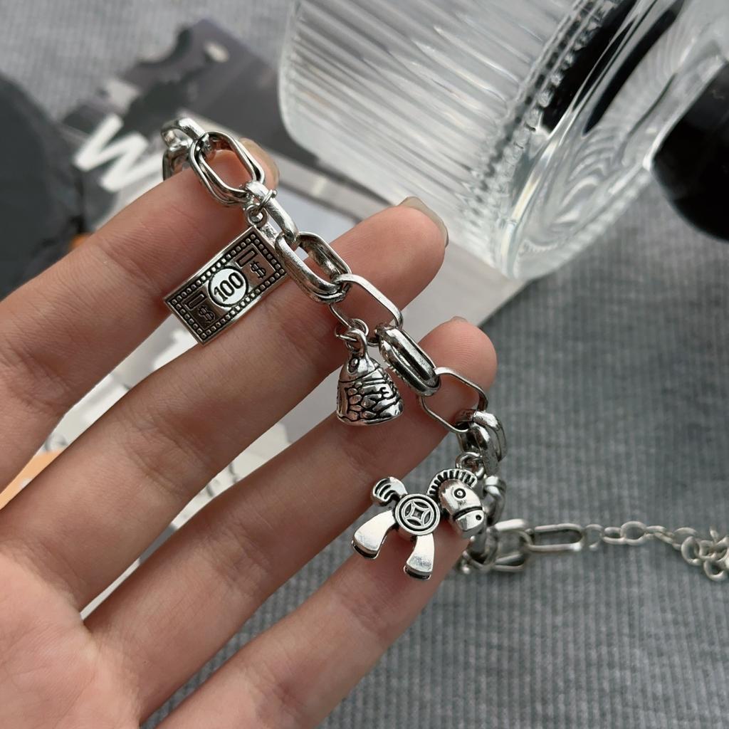 Retro versatile immediately rich bracelet old high-end niche design pony unisex light luxury bracelet jewelry