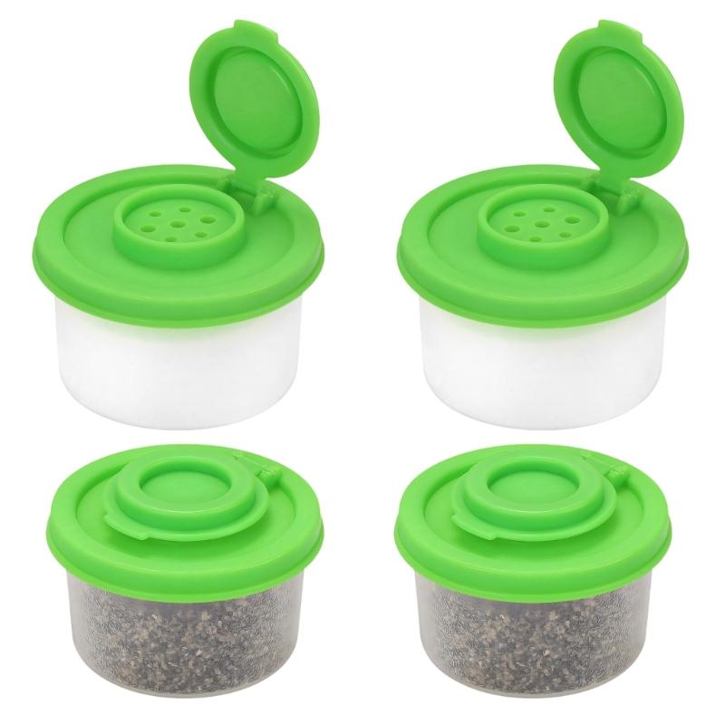 Pack Of 4 Small Plastic PP Seasoning Bottles With Tight Seal For Kitchen Camping And Travel