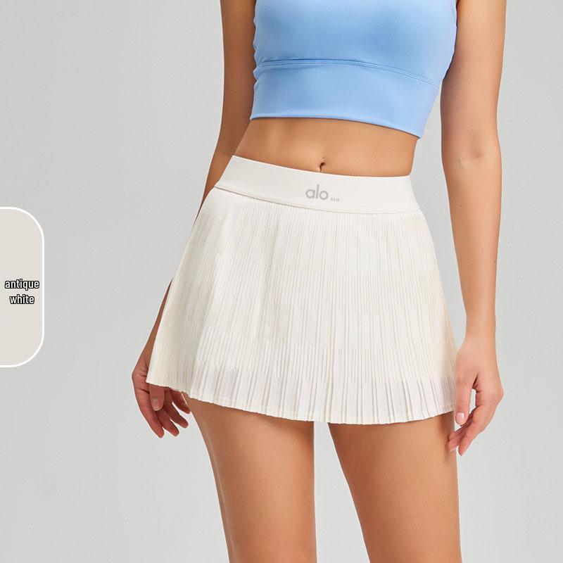 Alo Sco Grenzüberschreitender Schmal geschnittener Antibakterieller Golfrock & Tennisrock mit Anti-Exposure Yoga-Shorts.