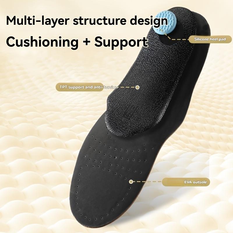 Arch Support Insoles for Men and Women - PU Orthopedic Cushioned Insoles, Flat Feet Correction Inserts for Casual & Dress Shoes