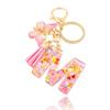 Resin Letter Keychain Butterfly Tassel Ornament Pendant