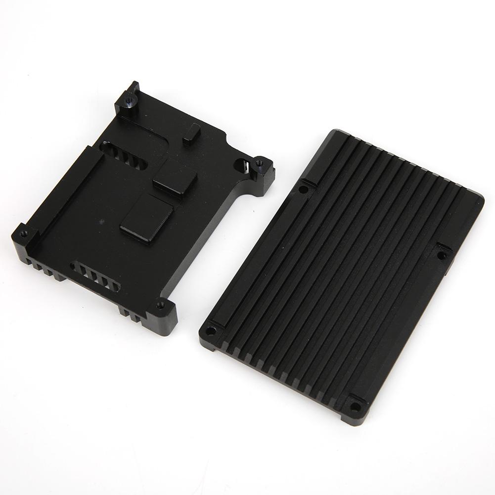 Black Aluminum Alloy Case Ultra Thin Design Fit for Raspberry Pi 4 Model B B Heat Dissipation