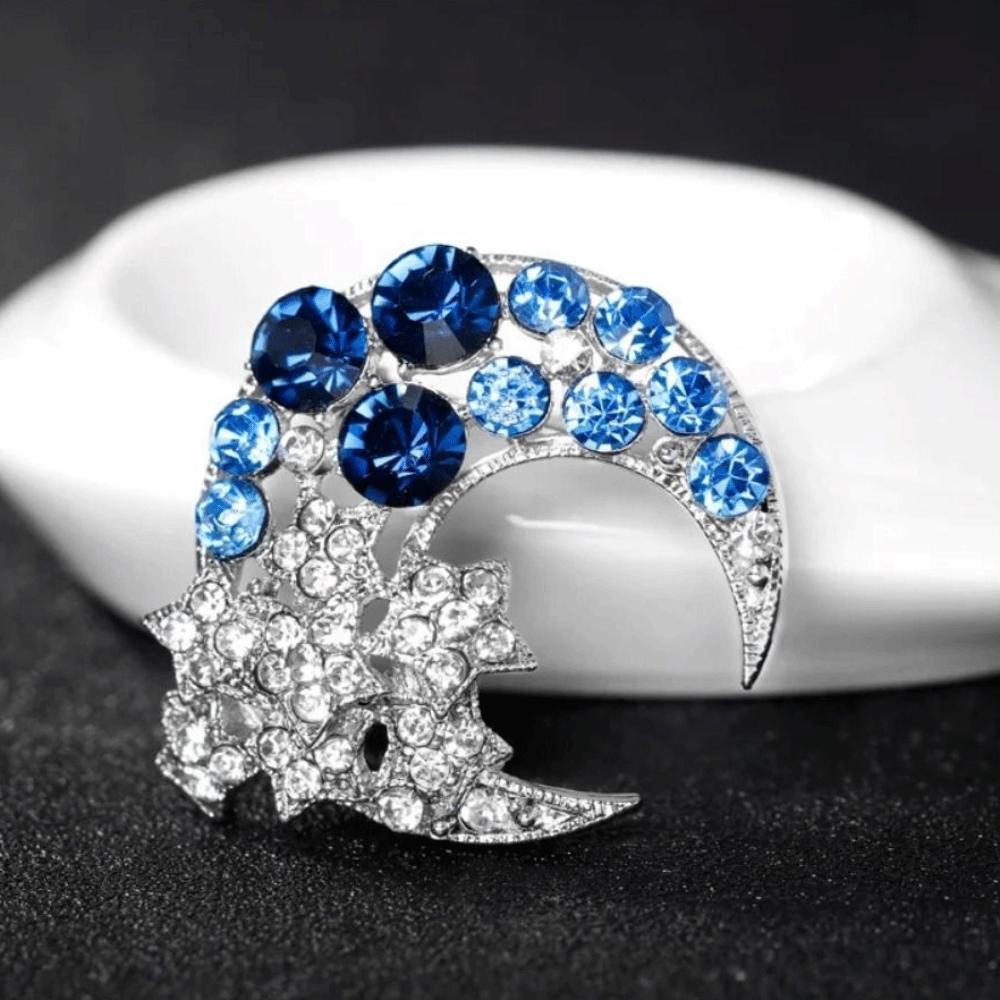 Rhinestone Inlay Brooch Pin Alloy Decor Badge Fashion Lapel Ornament Gift