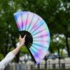 Folding Classic Fan Hand Fans Rainbow Home Print Bamboo Bone Cooling Handheld Festival Performance Dance Crafts Gift 33Cm