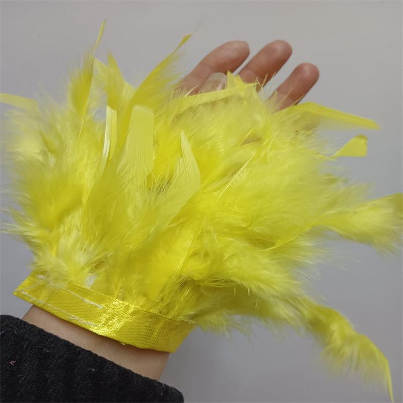 Women Natural Fur Feather Cuffs Sexy Cuffs With Feathers Feather Cuff Snap Bracelet Sleeves Wrist Arm Removable Shirt