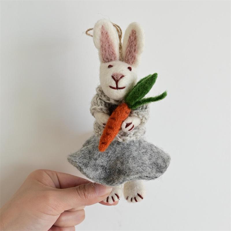 Handmade Wool Felt Animal Keychain Ornament