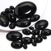 2-10pcs Natural Stone Cabochon Black Agate Oval Flatback Cabochon Beads For Jewelry Making DIY Crafts Ring Pendants Accessories