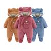 Baby Winterkleidung mit Kapuze Jungen und Mädchen Kostüm Neugeborenen Ausflug Strampler Kleinkinder Samt verdickte Fleece-Overalls
