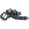 Versatile Women's Rhinestone Belt with Purple & Green Floral Design - Stylish Thin Waist Accessory