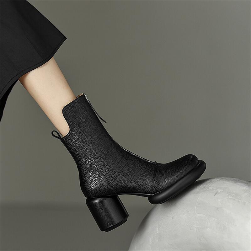 Fashion Brand Design 2025 New Women's Short Boots Walking Show Wedding Bride Size 33-42 Fashion Black Brown High Heels Woman Shoes