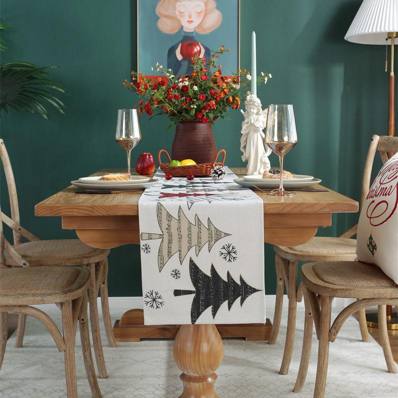 Table Runner Party Christmas Decoration Banquet  Flag Home Textile Retro Tischläufer Long cloth Dust-proof Household