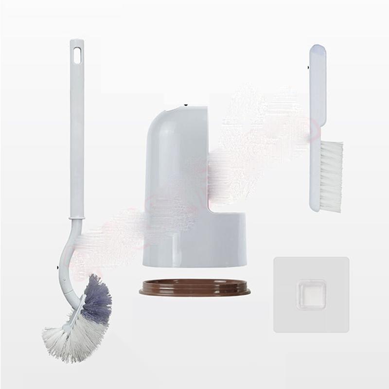 Creative Wall-hung Toilet Brush Set Without Dead Ends Squatting Toilet Full-angle Wall-mounted Toilet Brush Free Punching