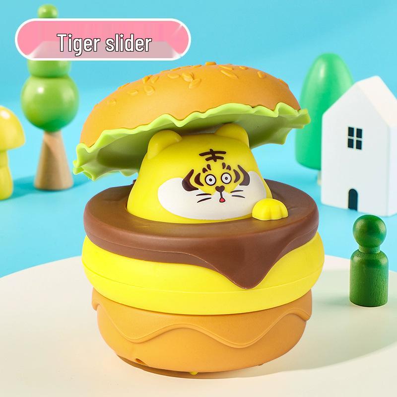 Hot Selling Burger Car Toy: Inertial Pull-Back for Kids, Press-and-Slide Cartoon Design, Perfect Festival Gift for Boys & Girls