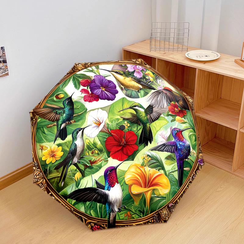 1 PC Automatic Folding Umbrella - Hummingbirds Pattern, Portable & Foldable Design with 8 Ribs, Christmas Birthday Gifts