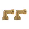 Brass 90 Degree Hose Elbow,   Fitting for Garden Sprays, Irrigation Systems and Lawn Sprinklers with  Ing  , Tight Spaces Connector for Faucets