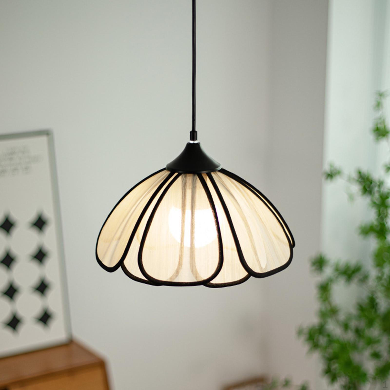 

Люстра в стиле бохо, потолочный светильник в форме цветка с лампочкой E27, тканевый абажур для кафе diameter 30cm