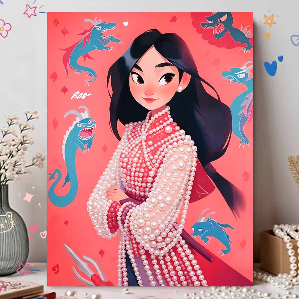 Disney Pearl Painting Mulan Art Kit Adult Beginner Home Wall Decor Special Shape