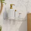 Wall Mounted Folding Shelf Transparent Punch   Large Capacity Strong Foldable Floating Wall Shelves for Bathroom