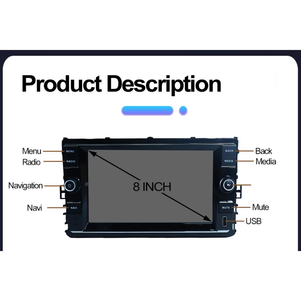 8inch Car Radio Android for Volkswagen 2019-2021 Passat B8 Golf Mk7 T-Cross Jetta Tiguan Polo Auto Multimedia Stereo Navigation 1+32GB