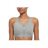 Nike Dri-FIT Swoosh Zip-Front Solid Medium Intensity Sports Bra Women Underwear Gray DD1206-073