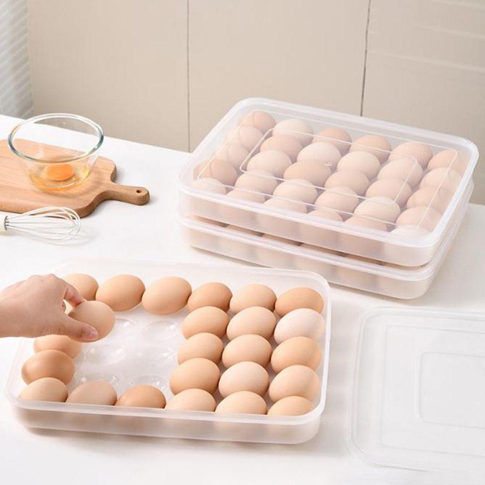 30 Grids Refrigerator Egg Holder Large Capacity Egg Storage Container Durable Egg Tray  Home Use