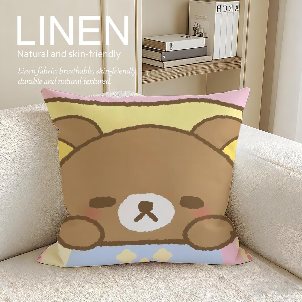 Cute Rilakkuma Cushion Cover Pillowcase Set Pcs x x Breathable Washable Sofa Cushion Cover