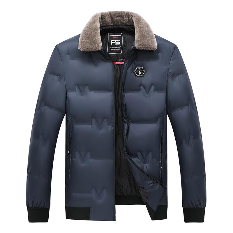 Winter Middle-aged and Elderly Fathers' Cotton Coat New Cold-proof Thickened Men's Fur Collar Coat