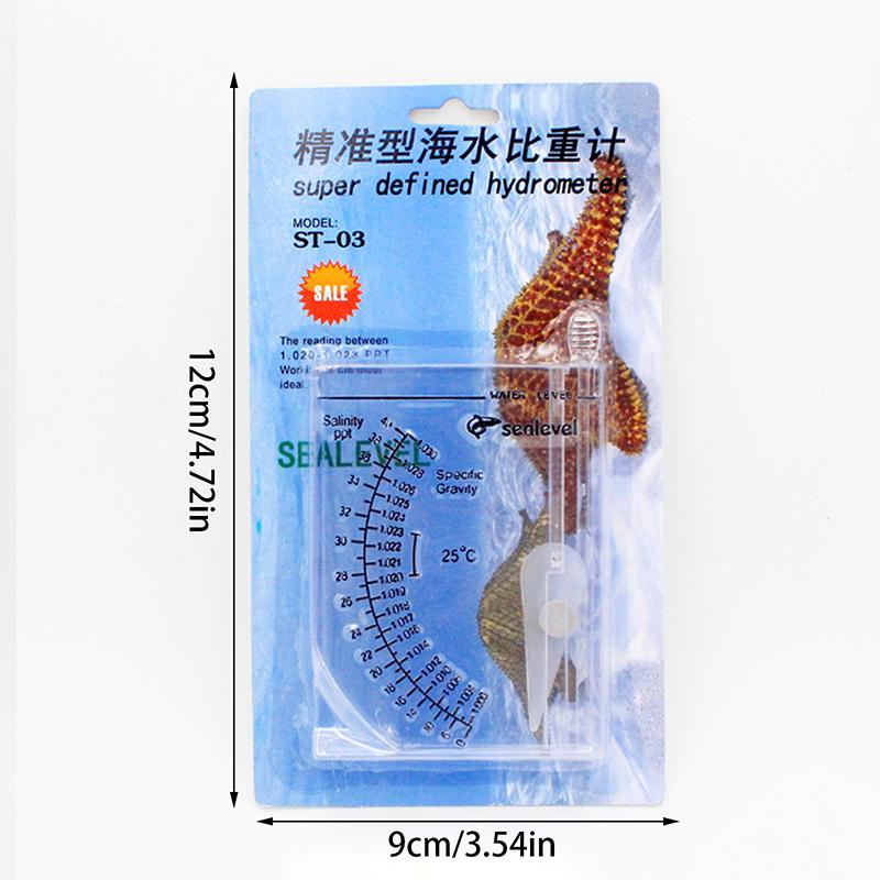 High Precision Seawater Hydrometer Automatic Fish Tank Hydrometer Transparent Salinity Meter