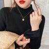 Women's Fleece-Lined Half-High Collar Base Layer Sweater - Winter Knitwear
