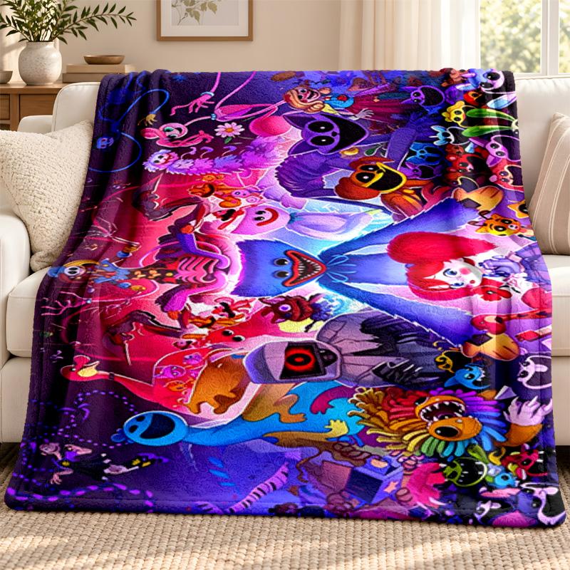 Poppy Playtime blanket Flannel Blanket Soft Cozy Plush Throw for Sofa Bed Lightweight Home Decoration Outdoor camping
