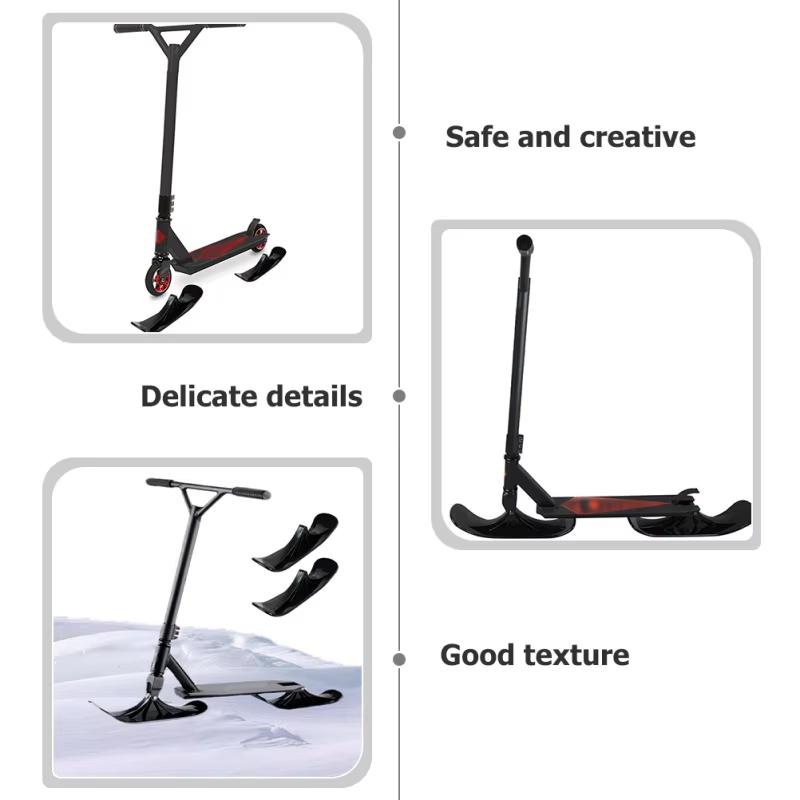 Ski Sleigh Accessories Winter Snow Scooter Ski Sled Children's Dual-use Ski Two-in-one Scooter Two Wheels Riding Tyre Parts