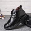 Men's Cotton Shoes with Velvet Warm Real Cowhide Shoes High-top Thick-soled Non-slip Snow Boots