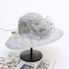 Temperament Lace Mesh Flower Big Edge Hat Children Summer Seaside Sunscreen Beach Hat Vacation Sunshade Cool Hat