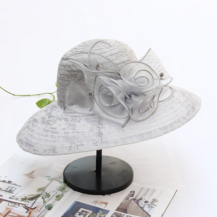 Temperament Lace Mesh Flower Big Edge Hat Children Summer Seaside Sunscreen Beach Hat Vacation Sunshade Cool Hat