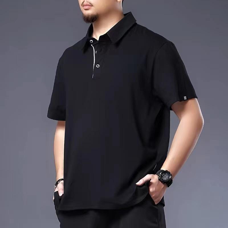 

Деловая Влагоотводящая Мягкая Качественная Дышащая Мужская Свободная Рубашка Поло--Устойчивая к Сминанию Повседневная Спортивная С Коротким Рукавом Рубашка с Воротником 2XL