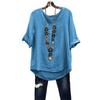 Women Shirt V-Neck Short Sleeve Loose Fit Tee Shirt Pure Color Summer Casual Blouse