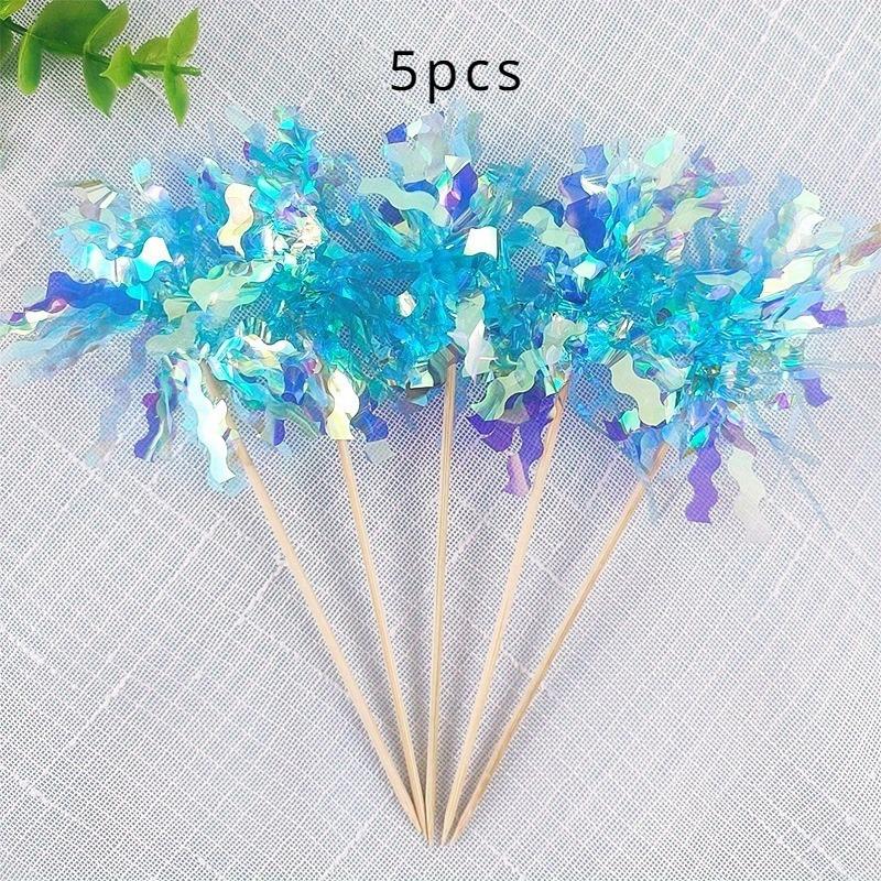 Fünf Stück Schillernder Regentropfenkuchen Plug-in Geburtstags-Verkleidungsbackplatte, Kreativer schillernder Kuchen-Dekorationsrand.