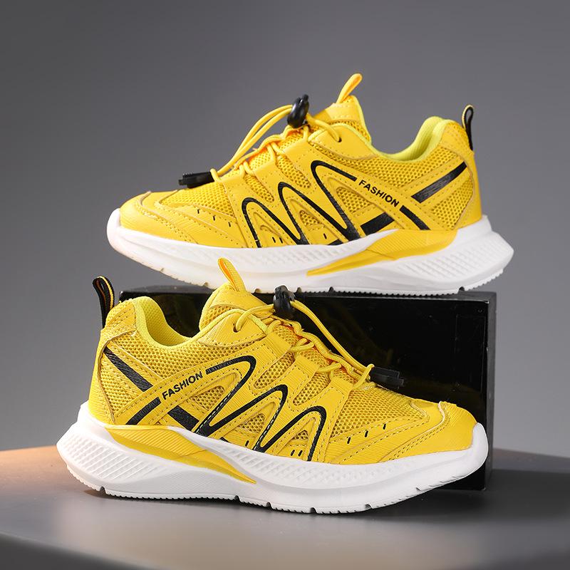 Boys' Spring and Autumn Athletic Shoes, Breathable Mesh Running Shoes, Soft-soled, Non-slip, for Older Children and Students