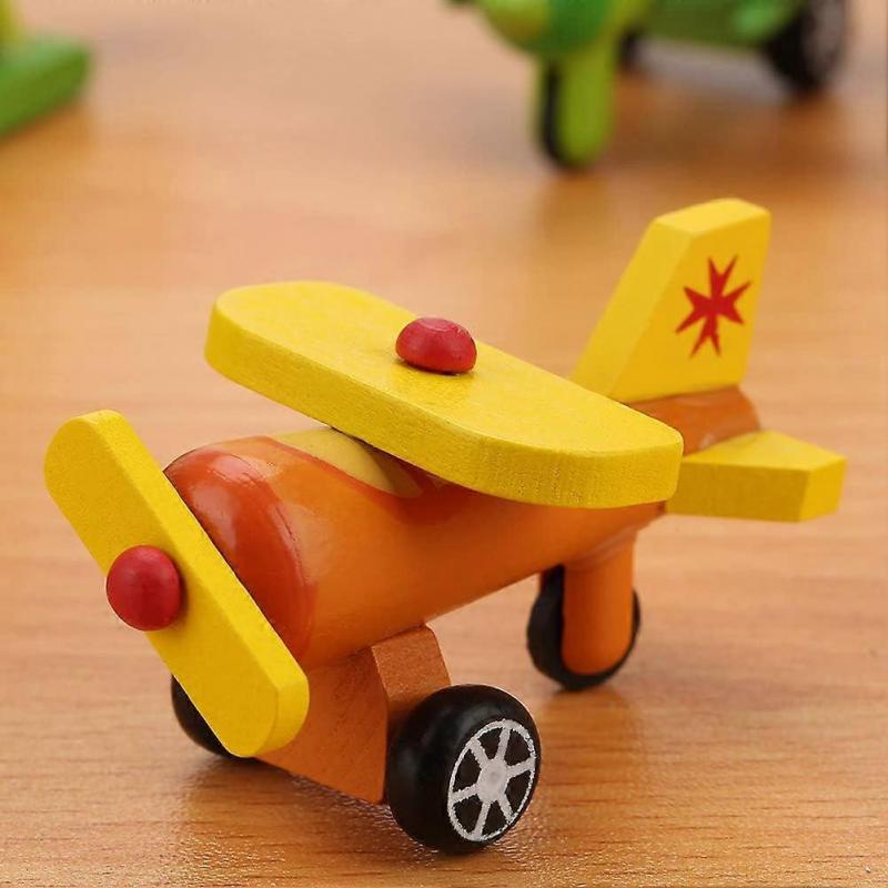 12Pcs Car Toys Set, Wooden Baby Toy Airplane Set, Educational Preschool Toys Traffic Construction Trucks Military Themed Fighter Jets Airplane Toy for